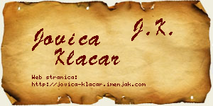 Jovica Klačar vizit kartica